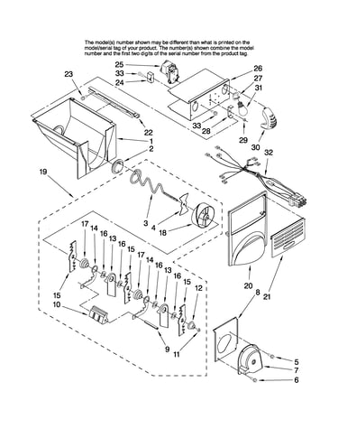 Motor and ice container parts