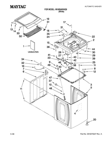 Top and cabinet parts