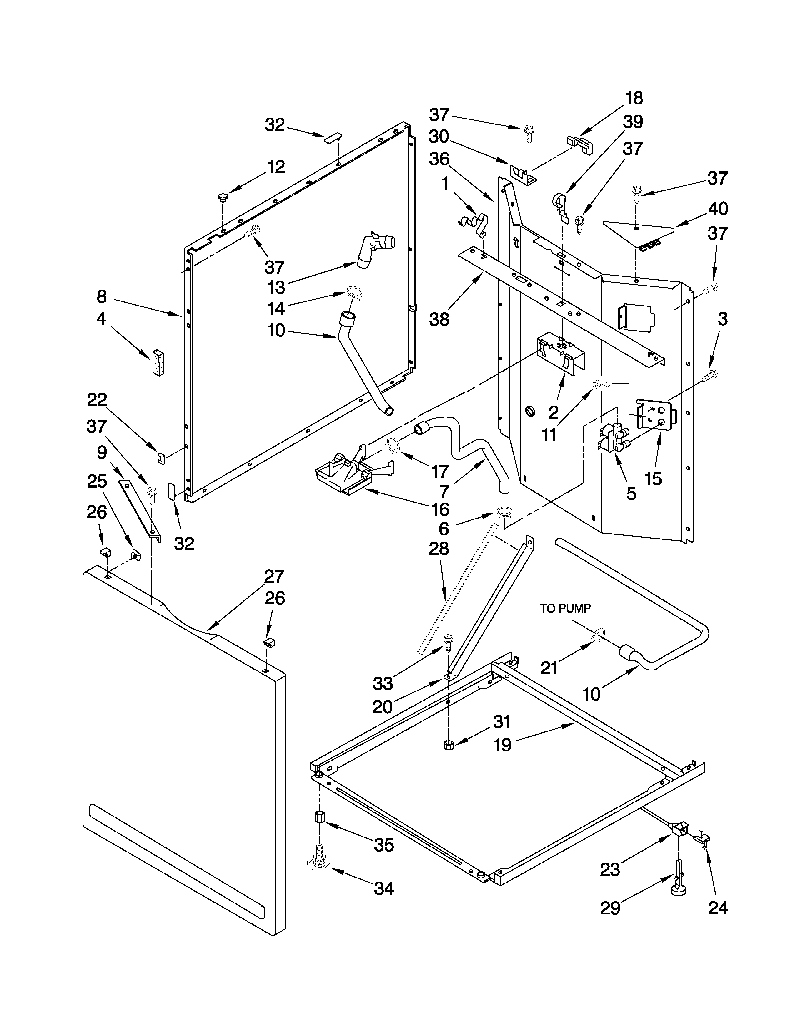 Washer cabinet parts
