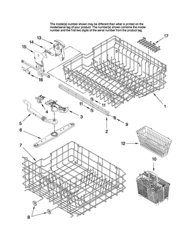 Upper and lower rack parts