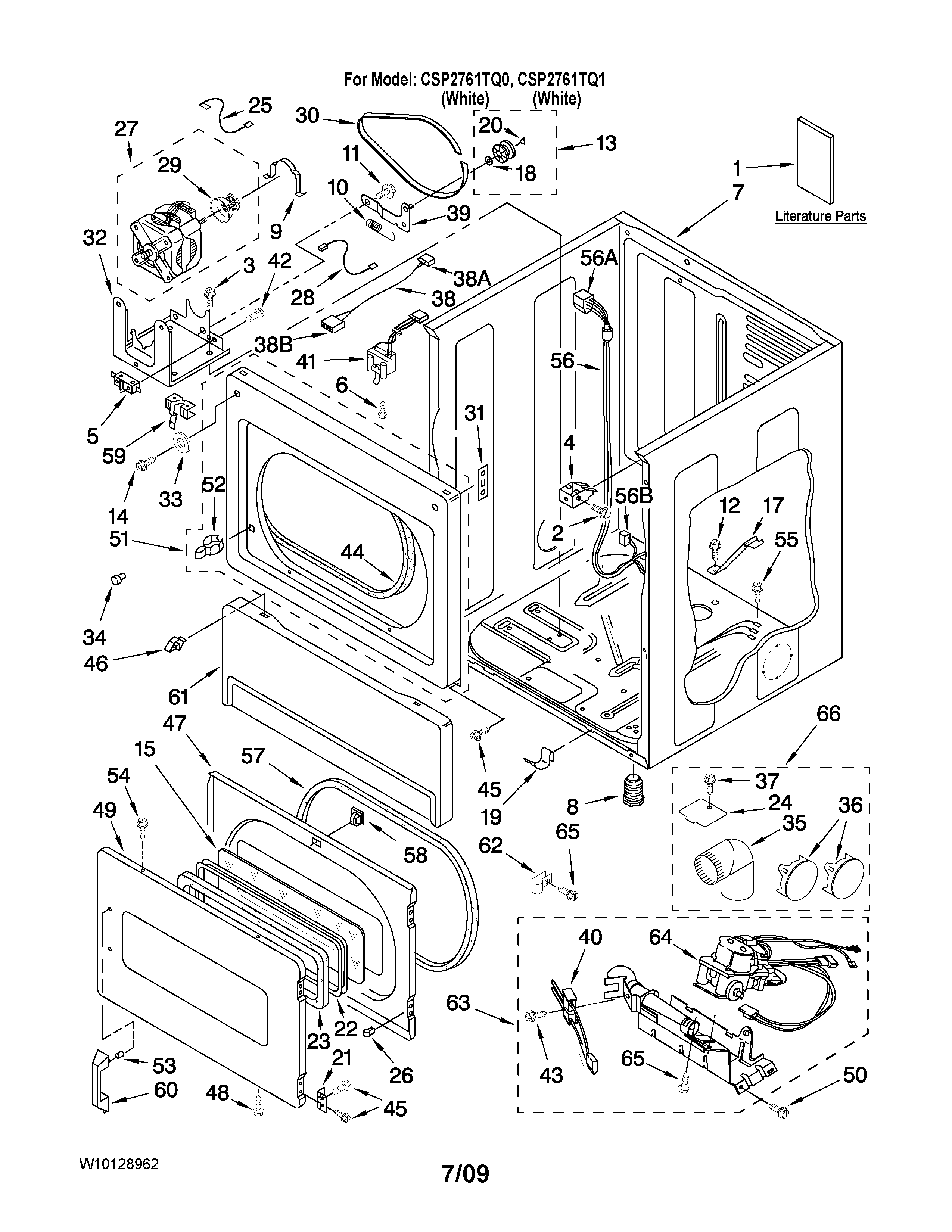 Lower cabinet and front panel parts