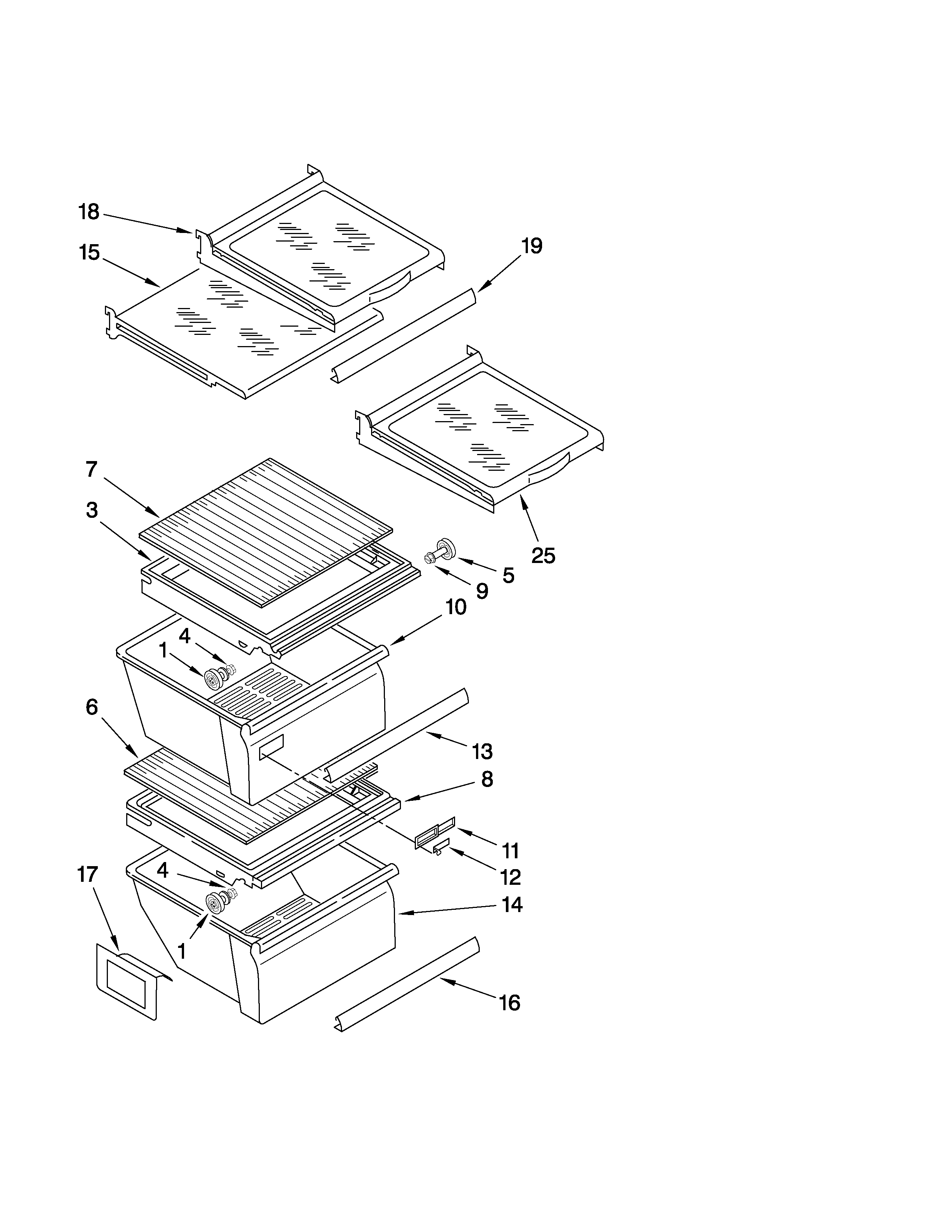 REFRIGERATOR SHELF PARTS