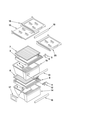 Refrigerator shelf parts