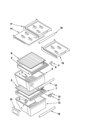 Refrigerator shelf parts