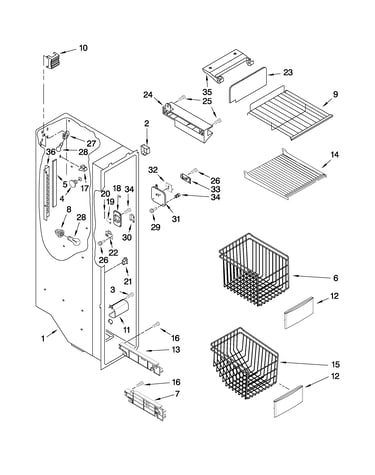 Freezer liner parts