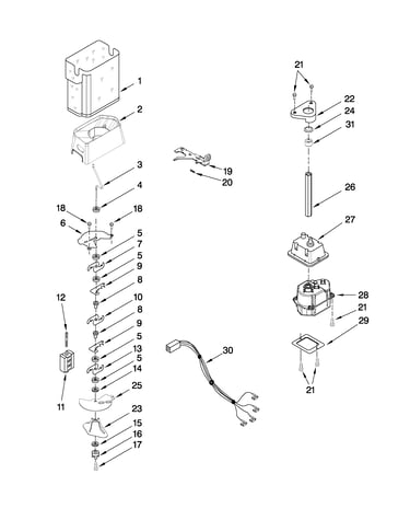 Motor and ice container parts