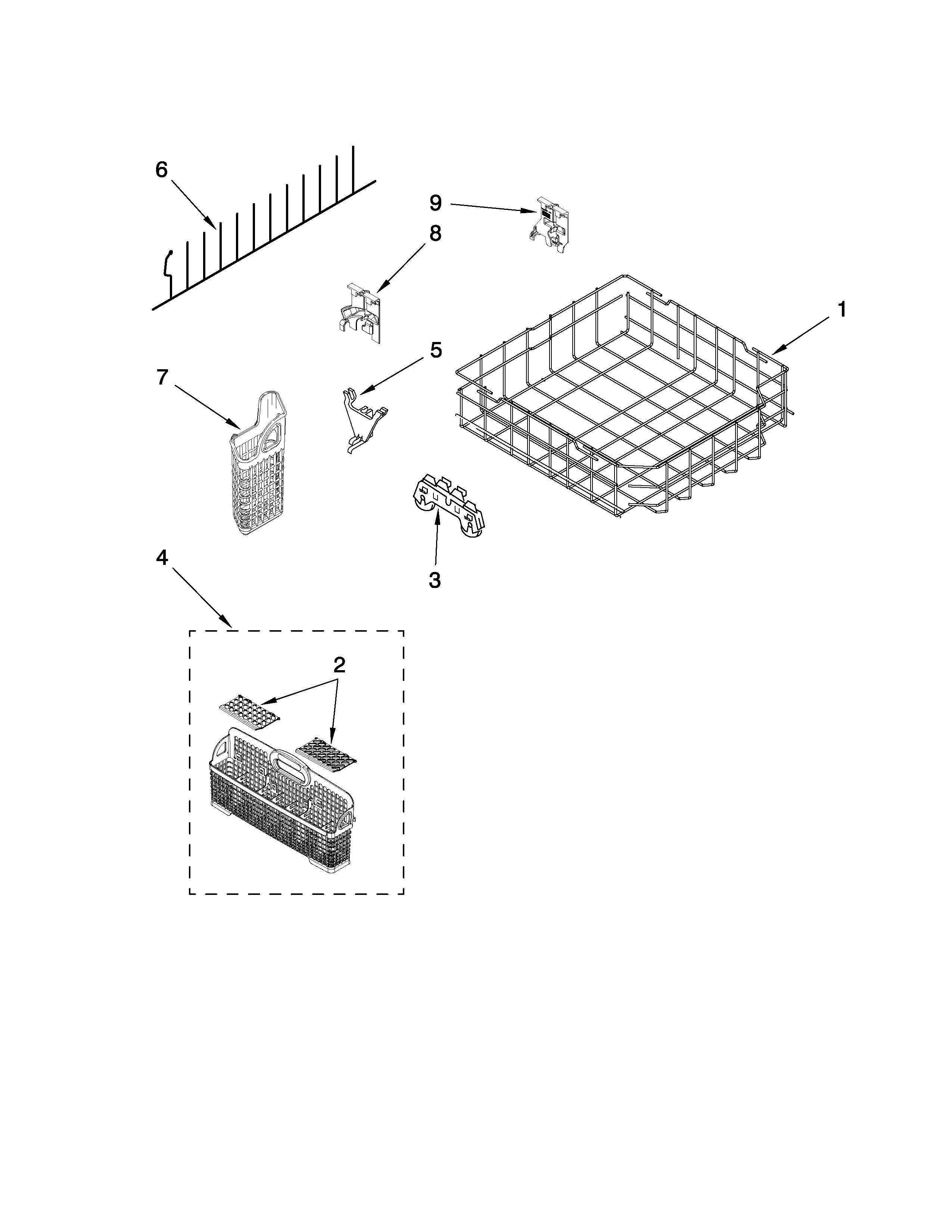 Lower rack parts