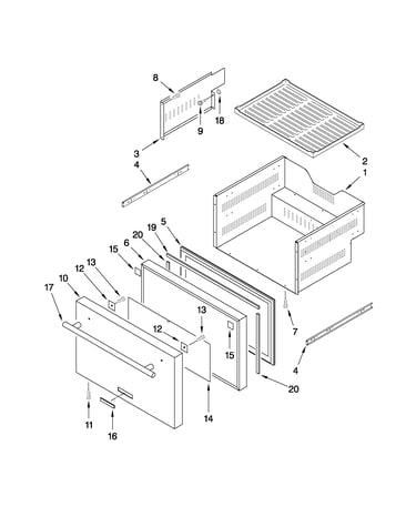 Lower drawer parts