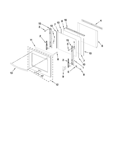 Oven door parts