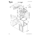 Whirlpool WTW6300WW0 top and cabinet parts diagram
