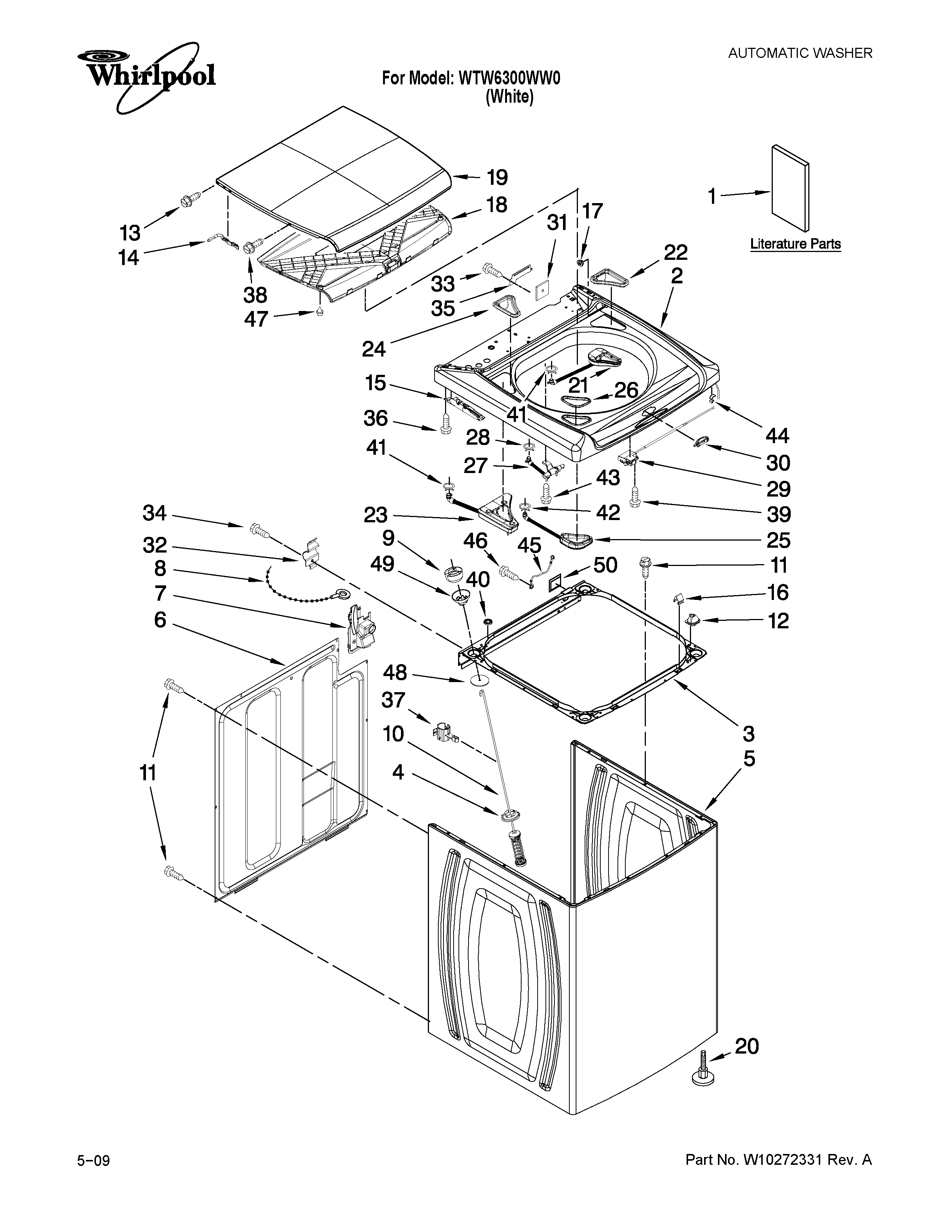 Top and cabinet parts