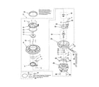 Whirlpool DU945PWWT0 pump and motor parts diagram