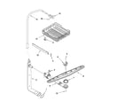 Whirlpool DU915PWWS0 upper dishrack and water feed parts diagram