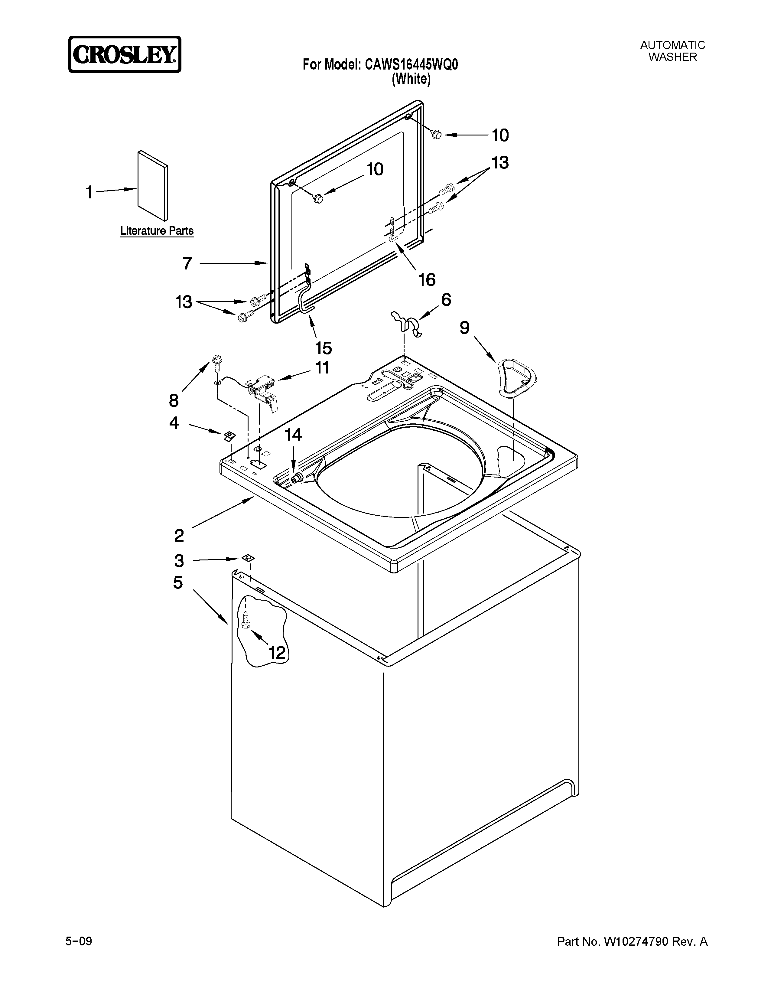 TOP AND CABINET PARTS