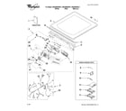 Whirlpool WED9550WL1 top and console parts diagram
