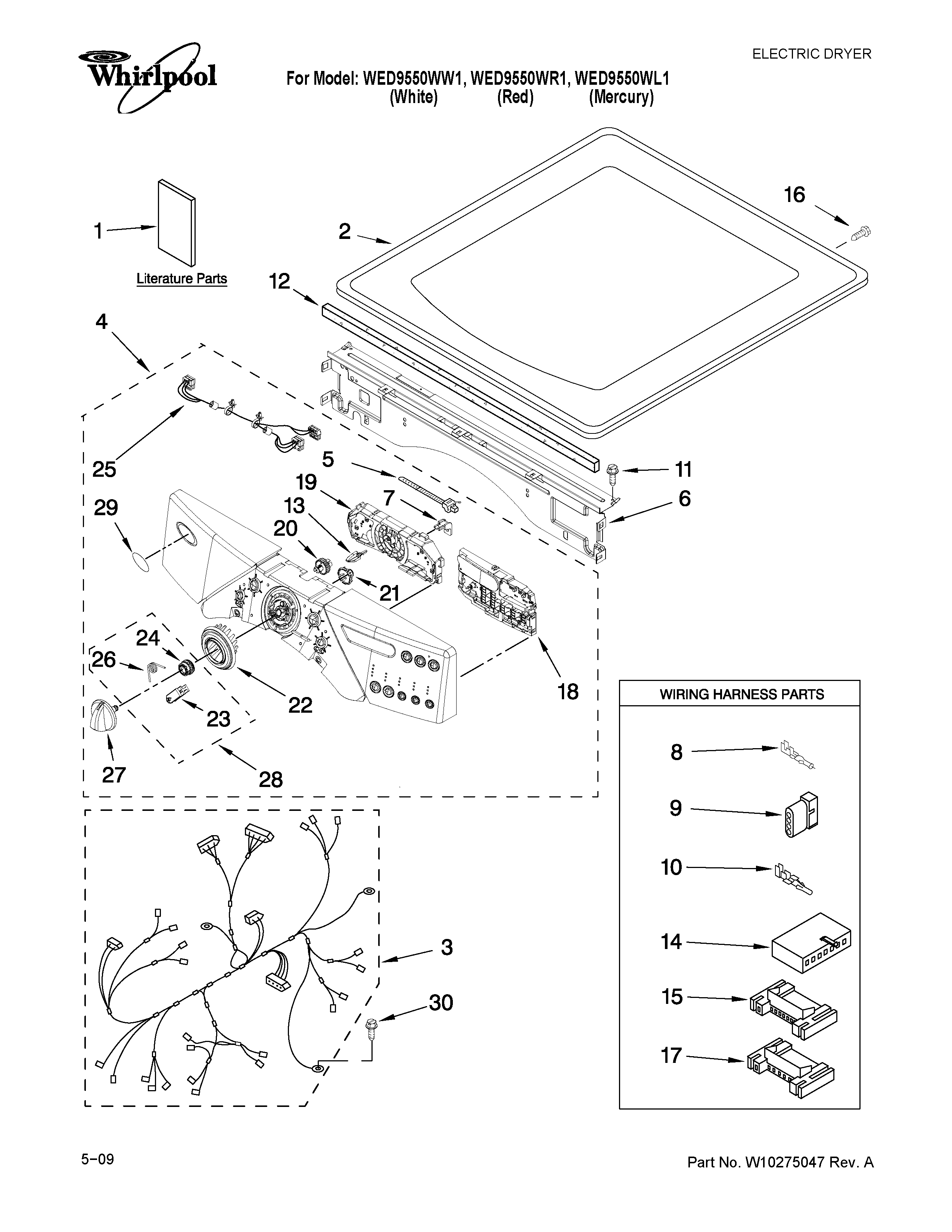 Top and console parts