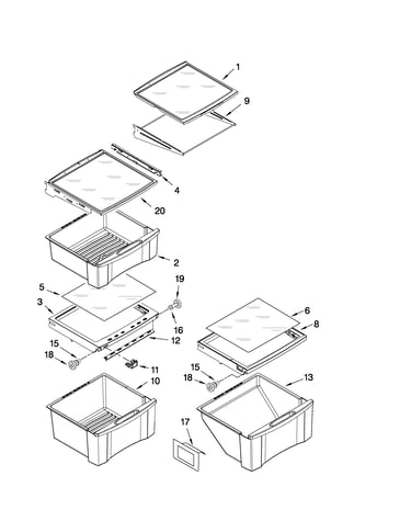 Refrigerator shelf parts
