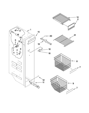 Freezer liner parts