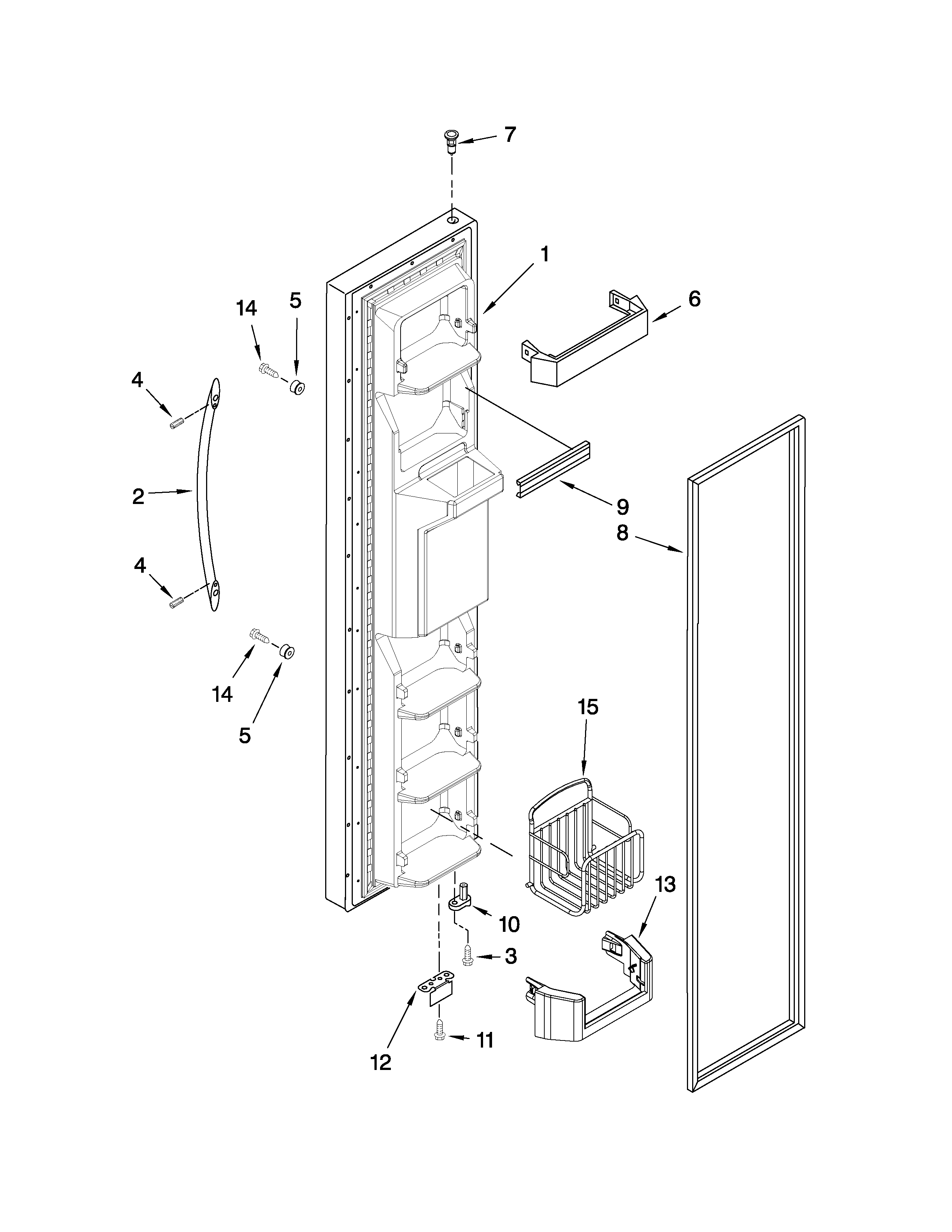 Freezer door parts