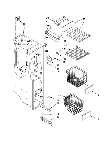 Freezer liner parts