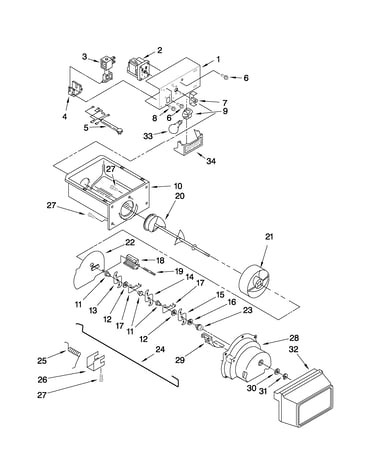 Motor and ice container parts