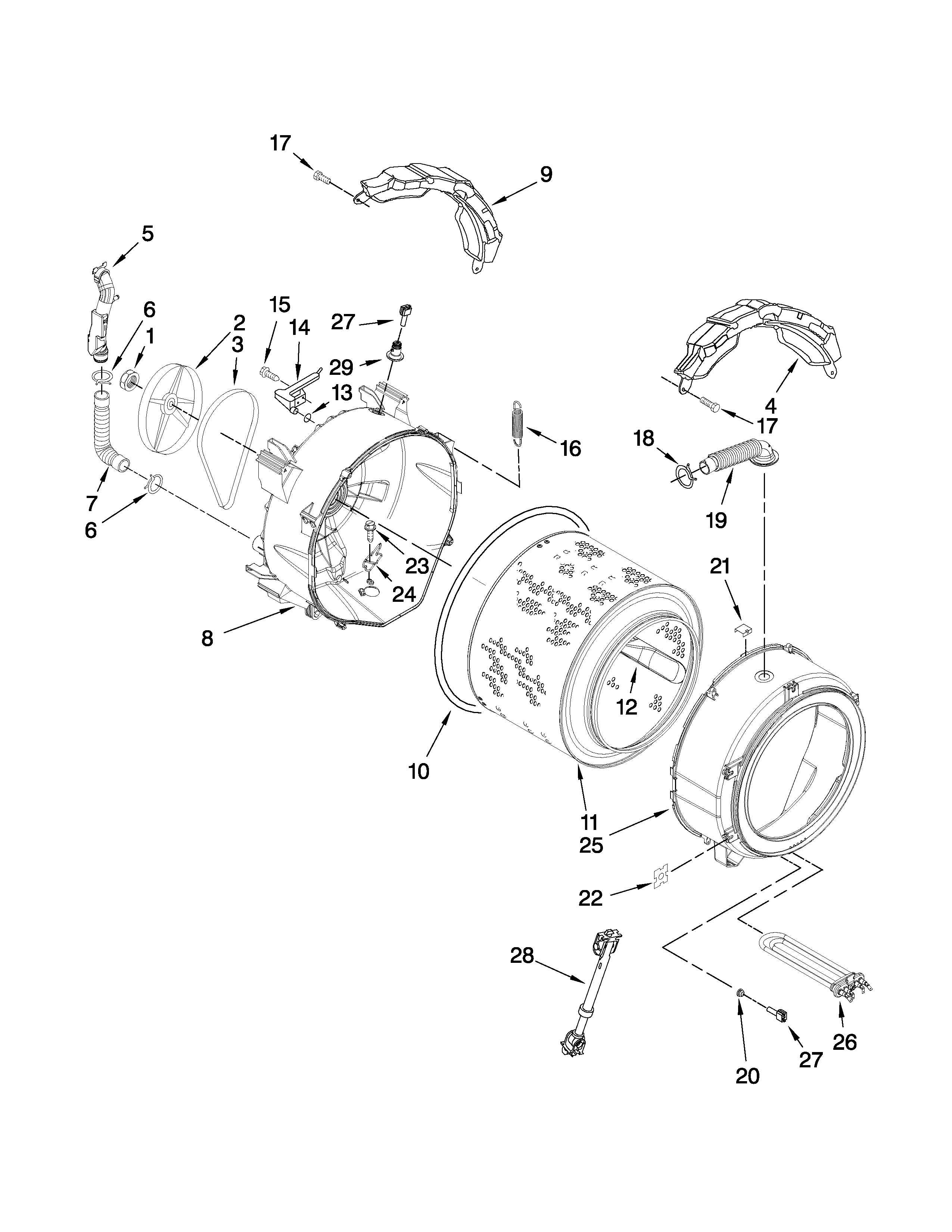Tub and basket parts