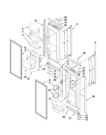 Refrigerator door parts