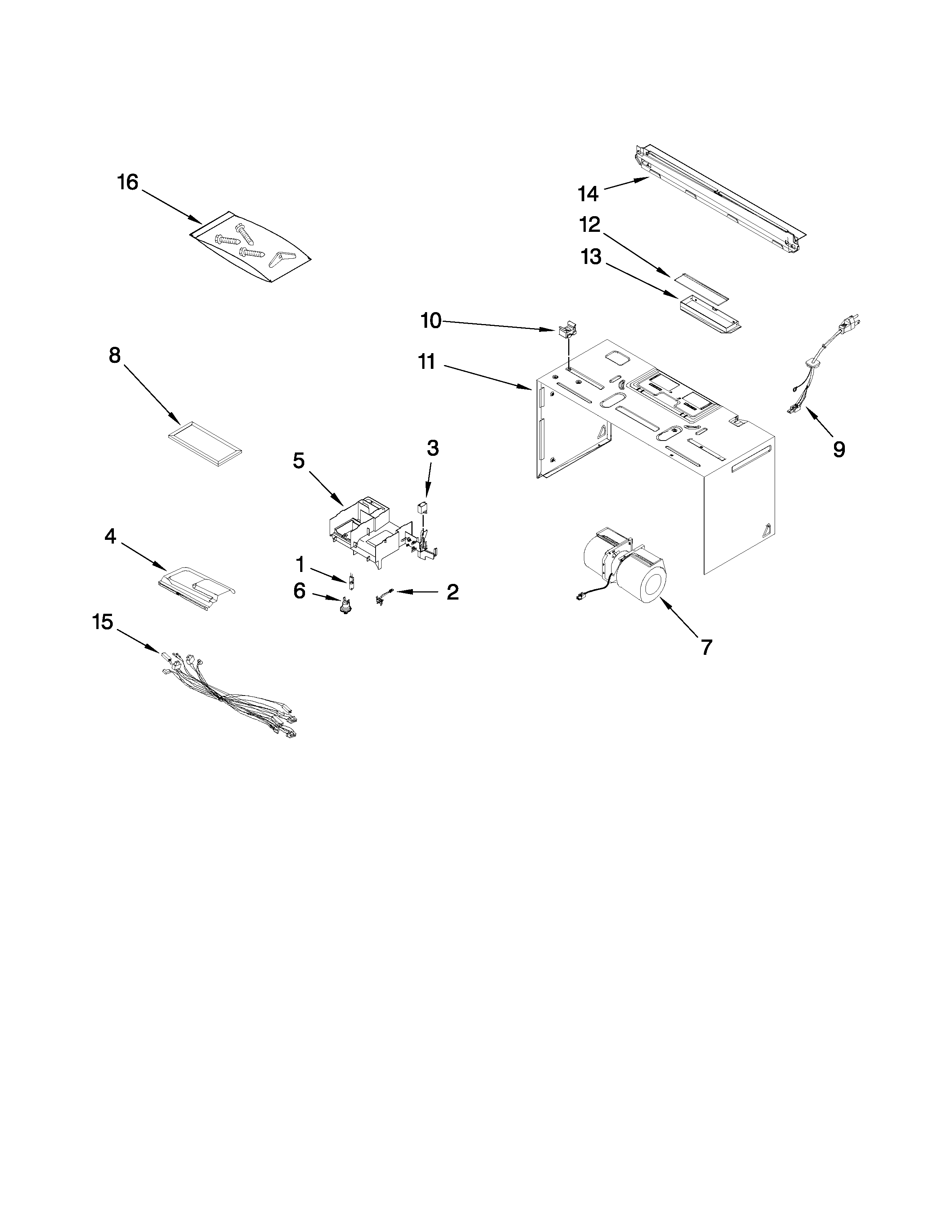 Cabinet and air flow parts