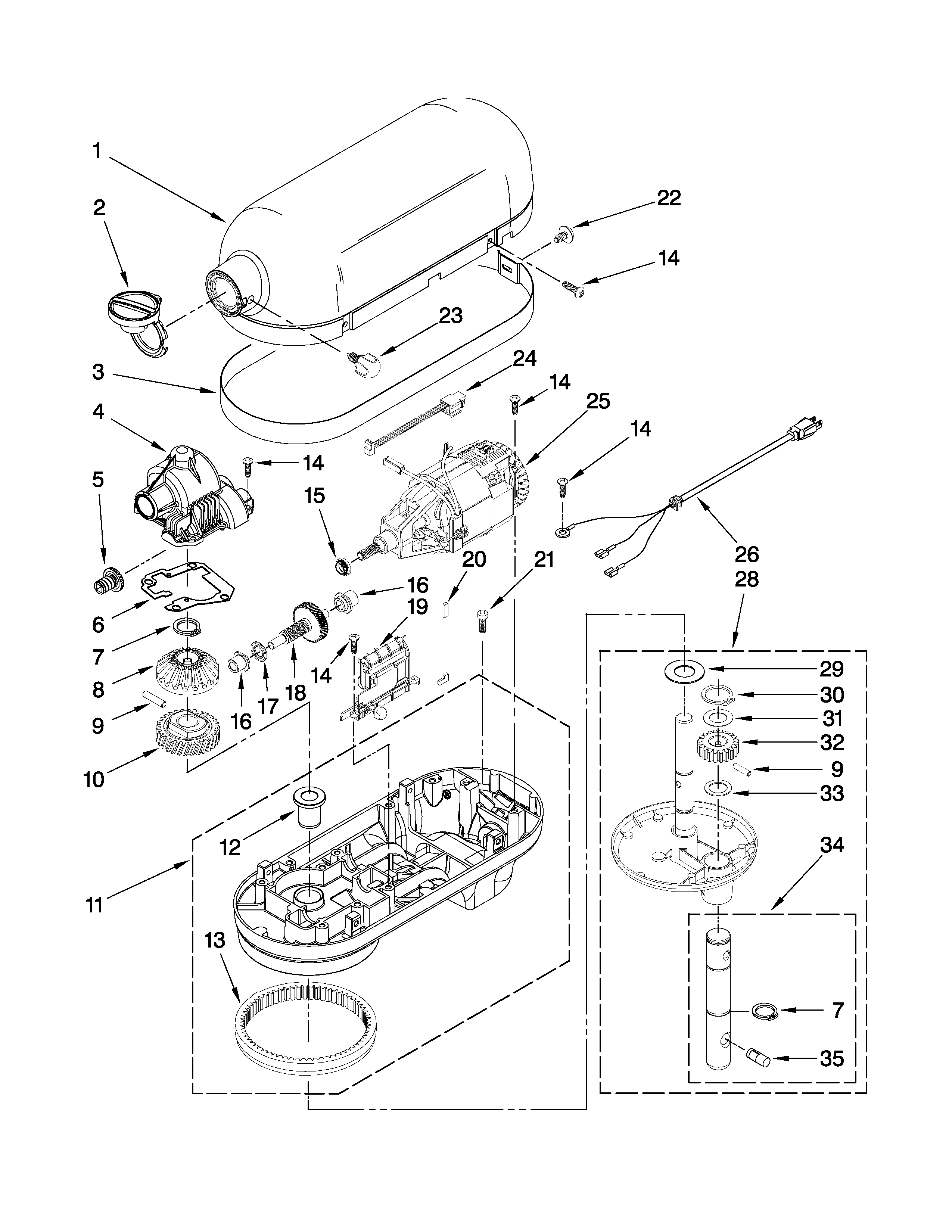 CASE, GEARING AND PLANETARY UNIT
