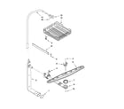 Whirlpool DU930PWWS0 upper dishrack and water feed parts diagram
