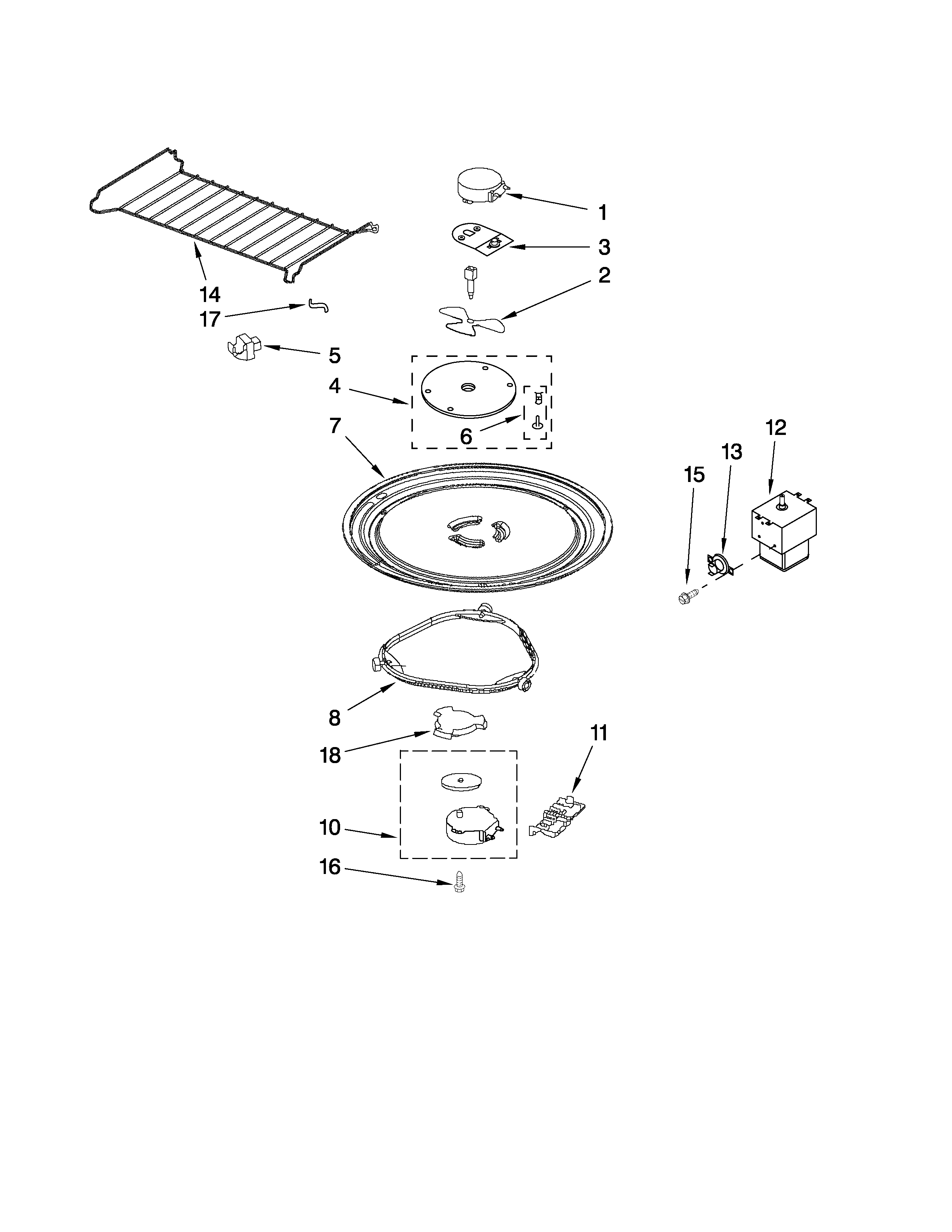 Magnetron and turntable parts