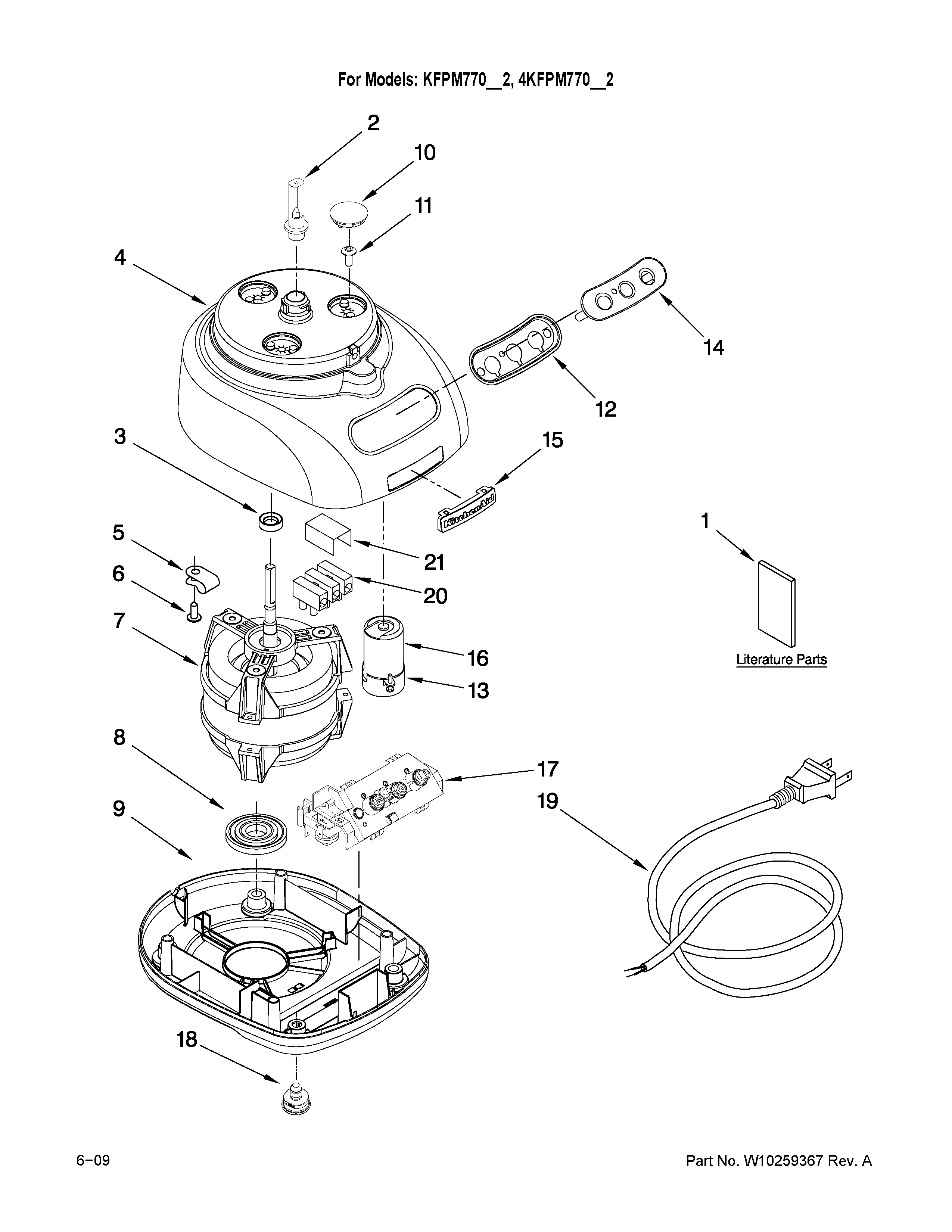 Motor and housing parts
