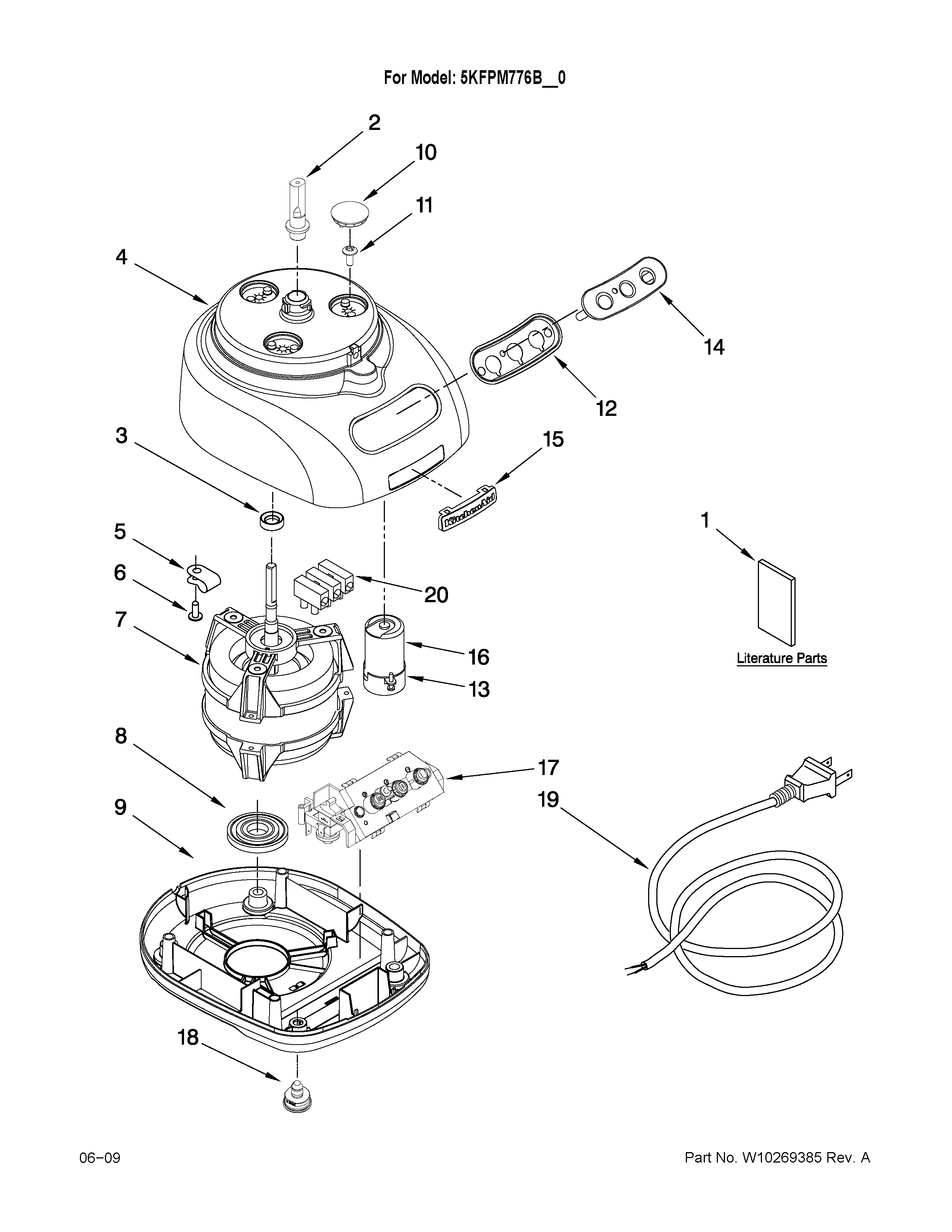 Motor and housing parts