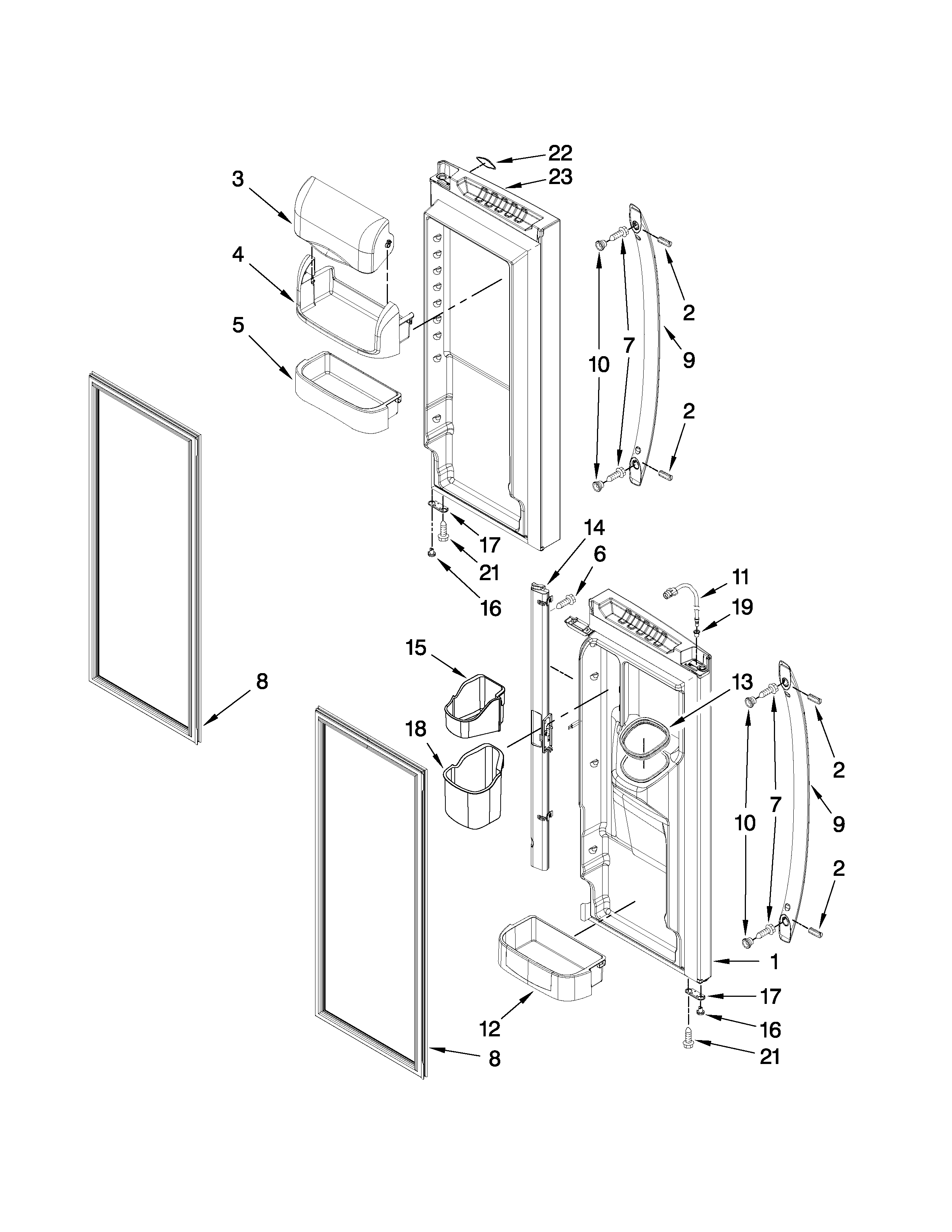 Refrigerator door parts