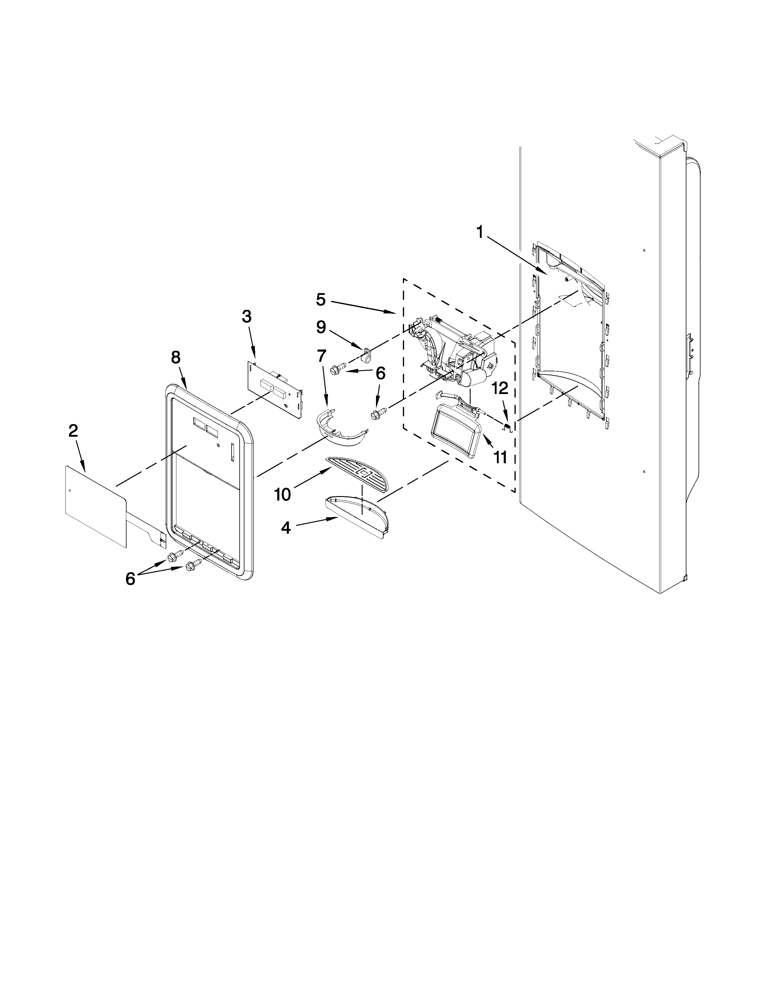Dispenser front parts