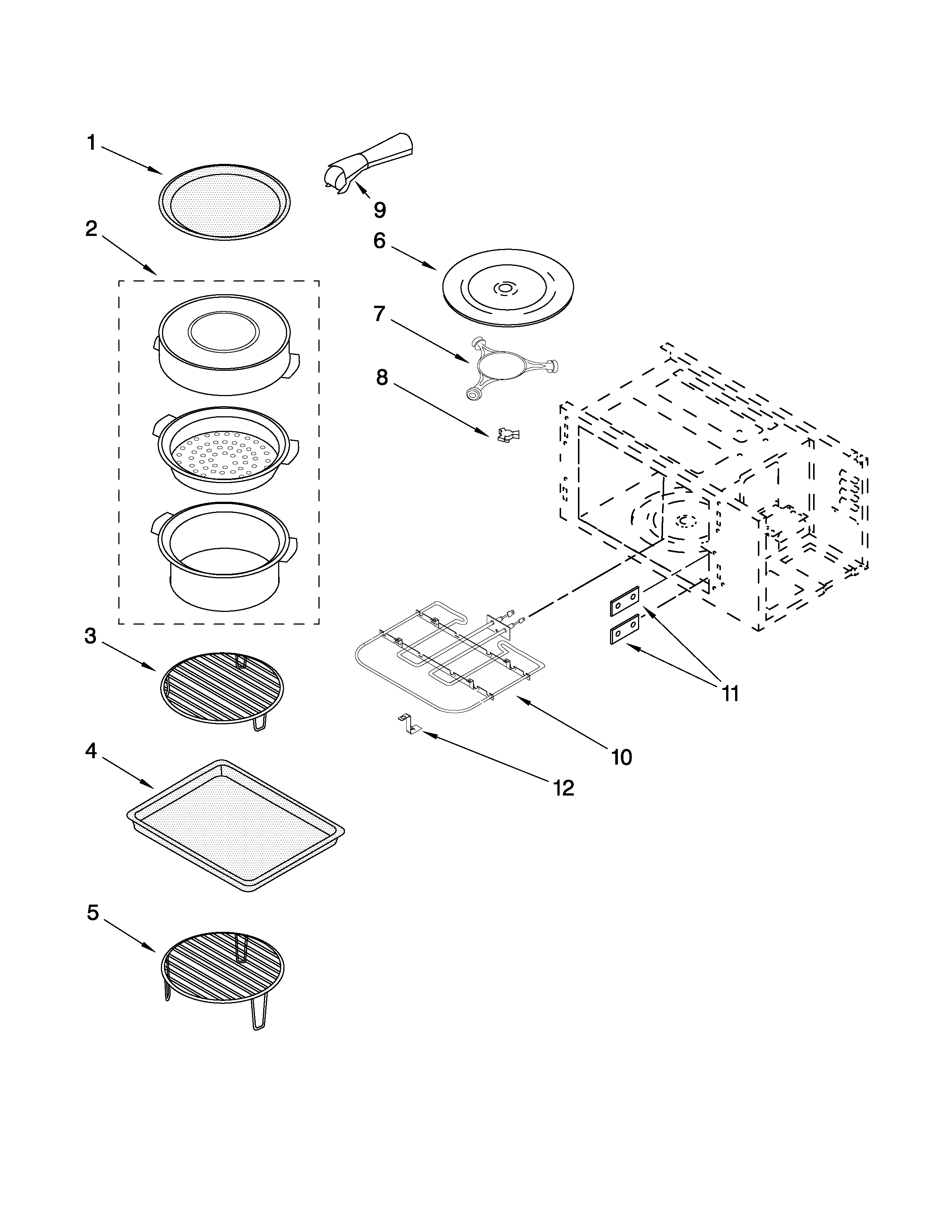 Internal microwave parts
