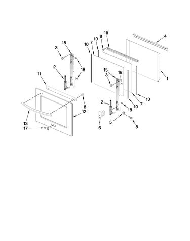 Oven door parts