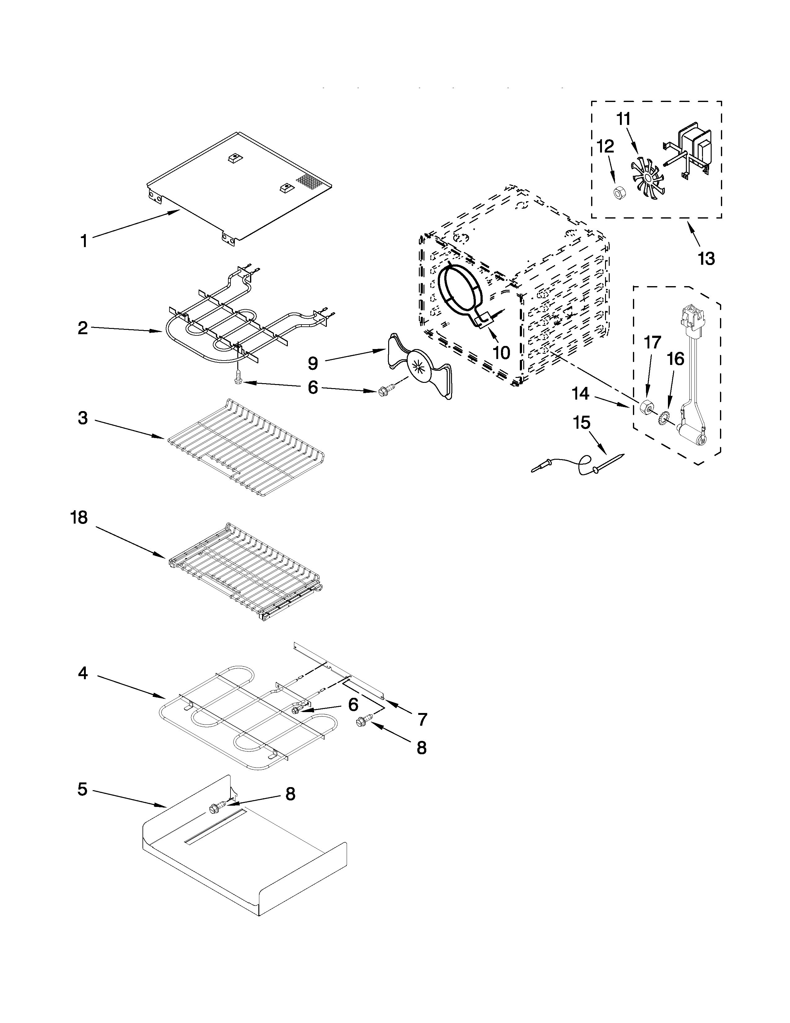 Internal oven parts