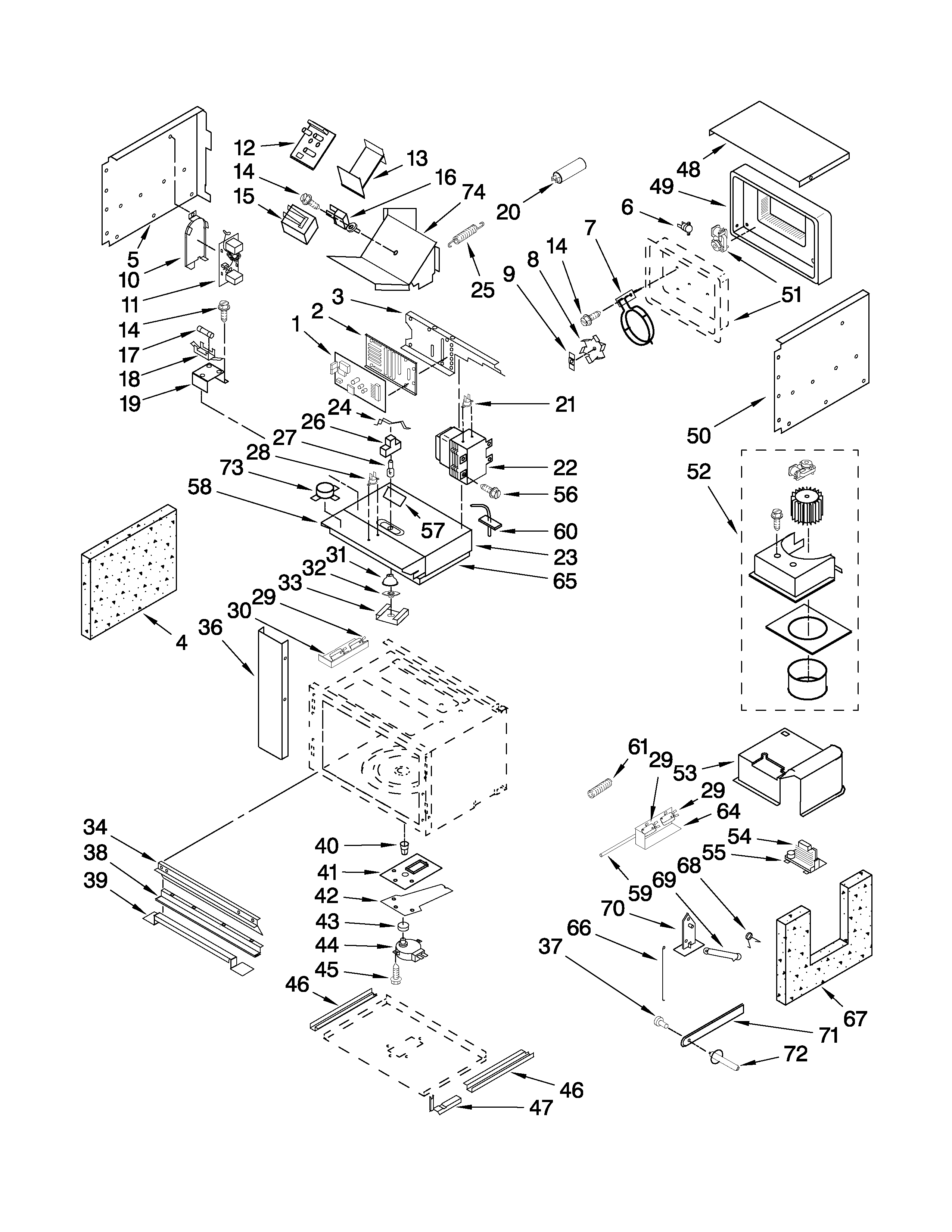 Cabinet and stirrer parts