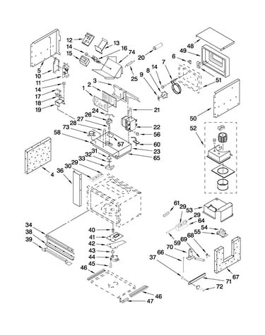 Cabinet and stirrer parts