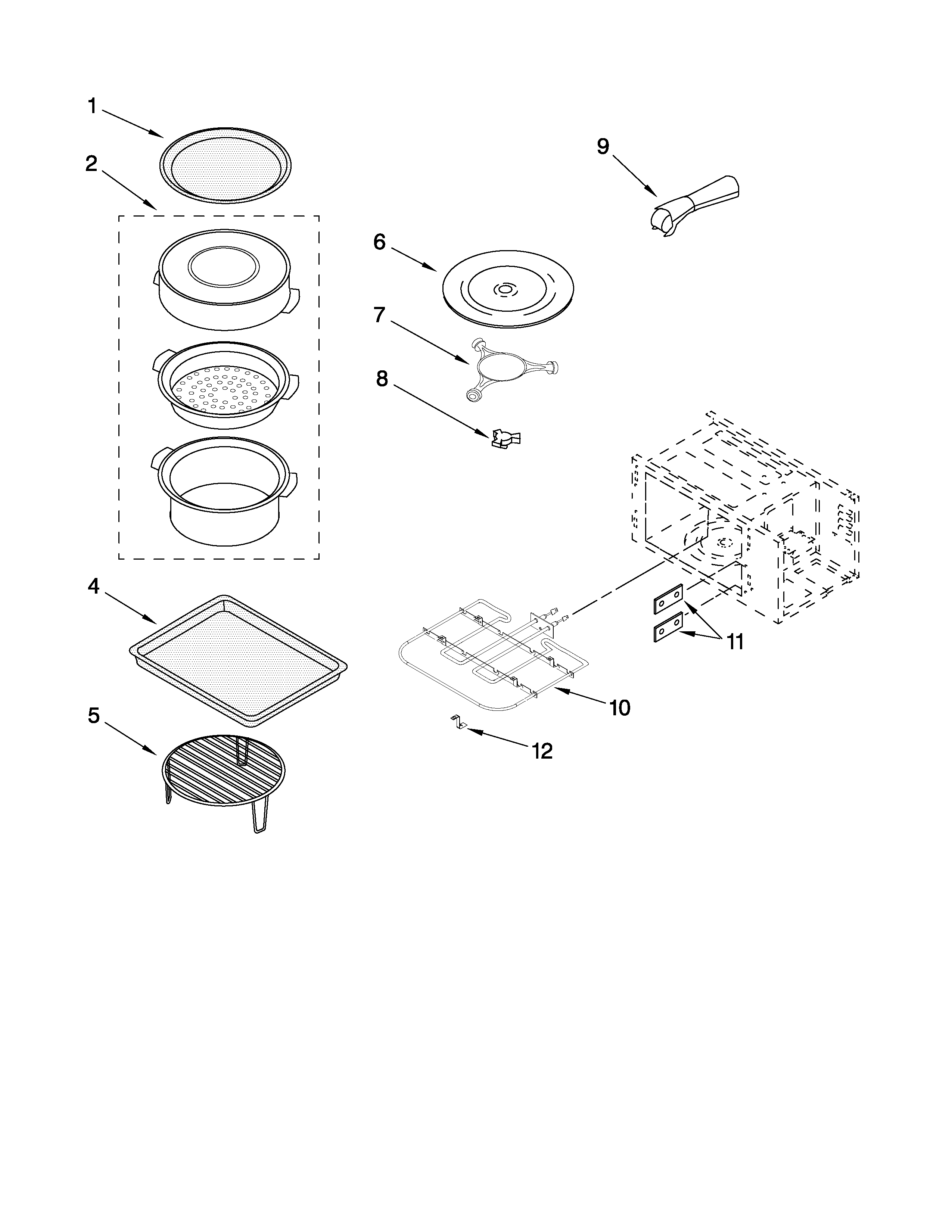 Internal microwave parts
