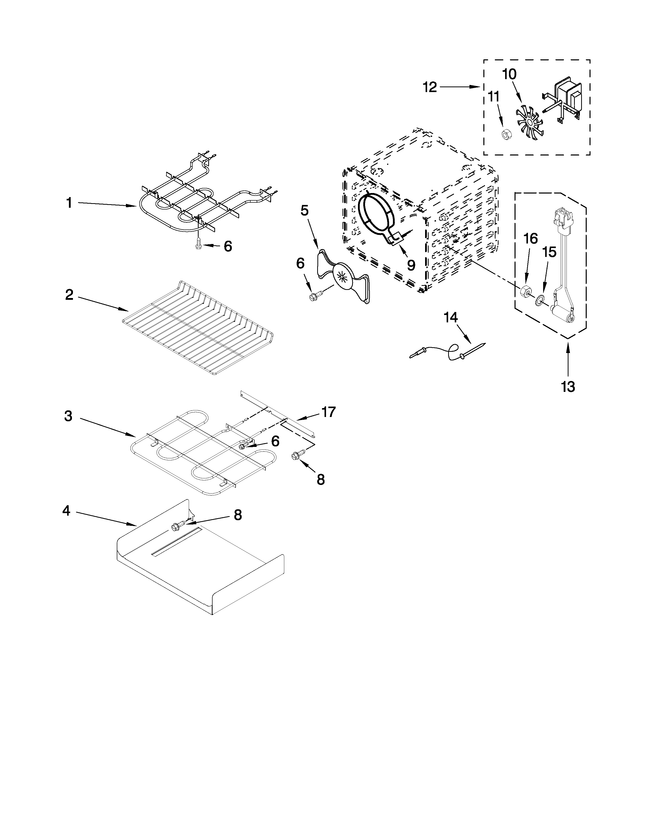 Internal oven parts