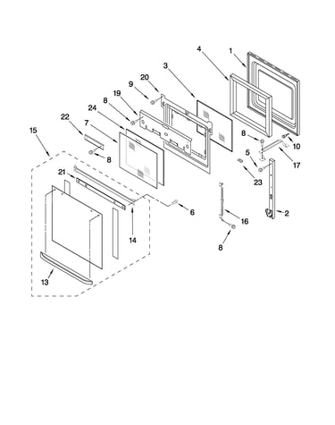 Oven door parts