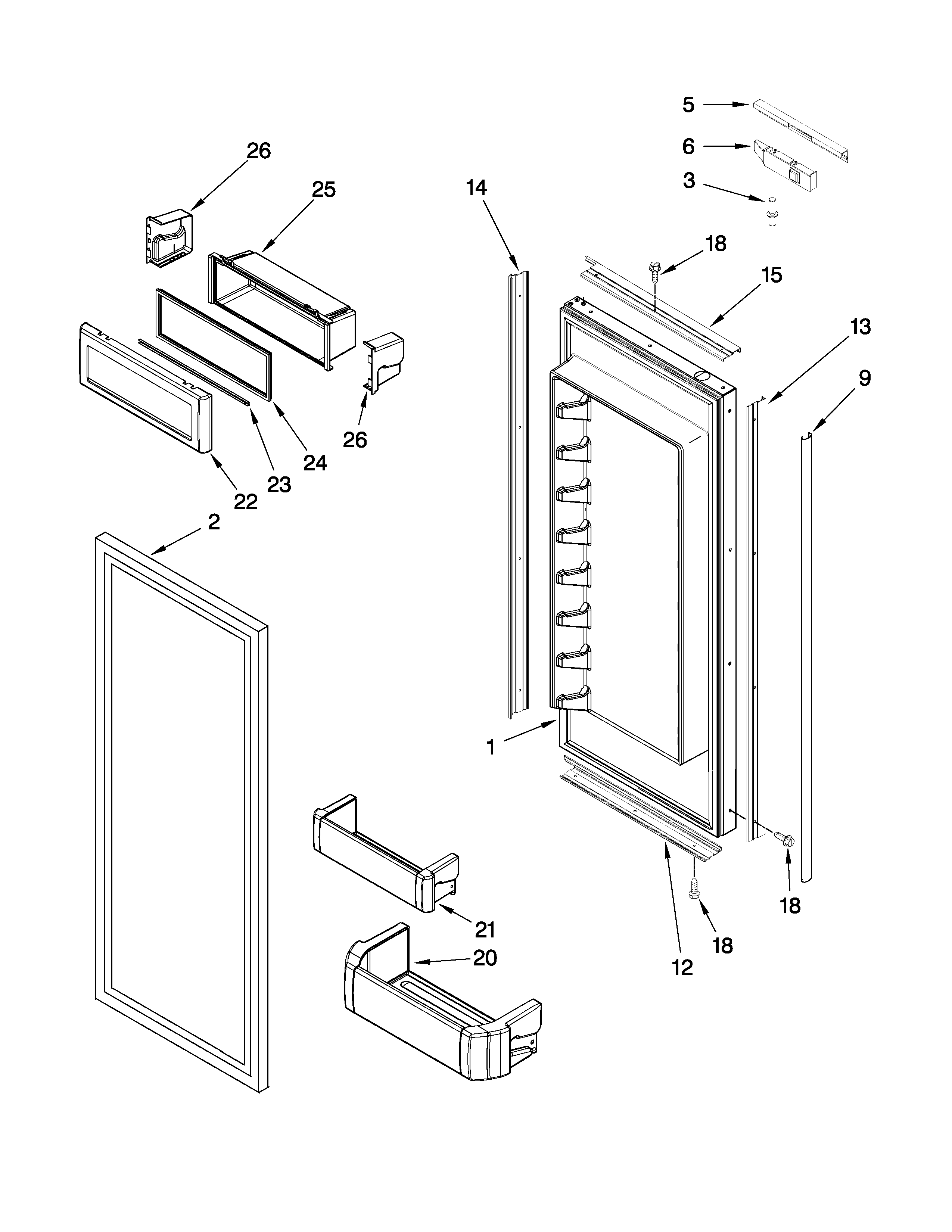 Refrigerator door parts