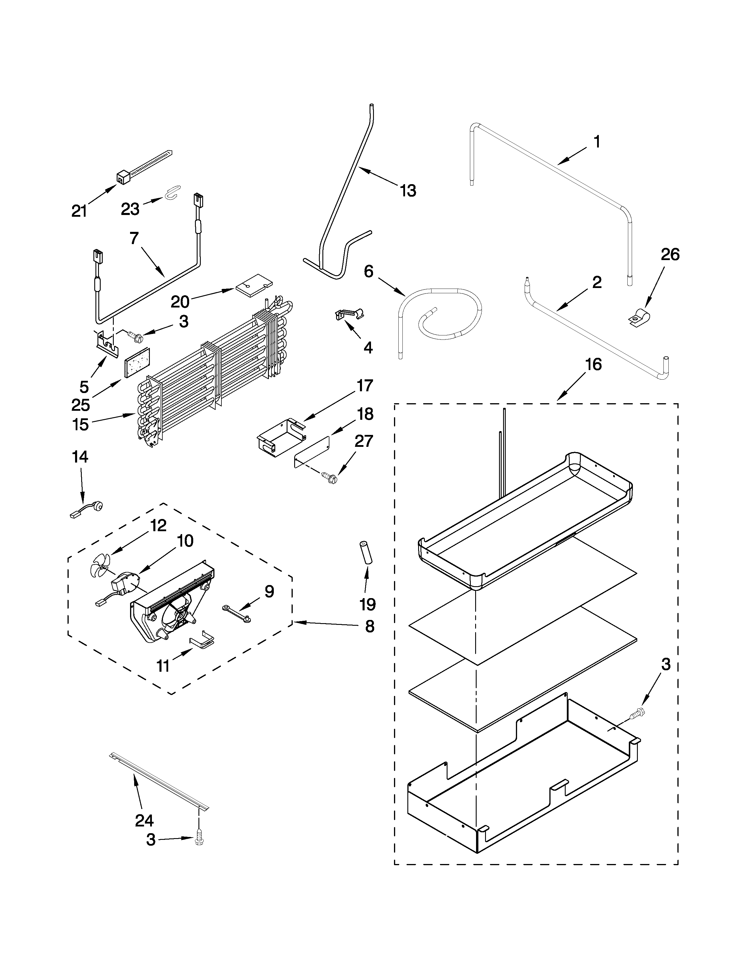 Lower unit and tube parts