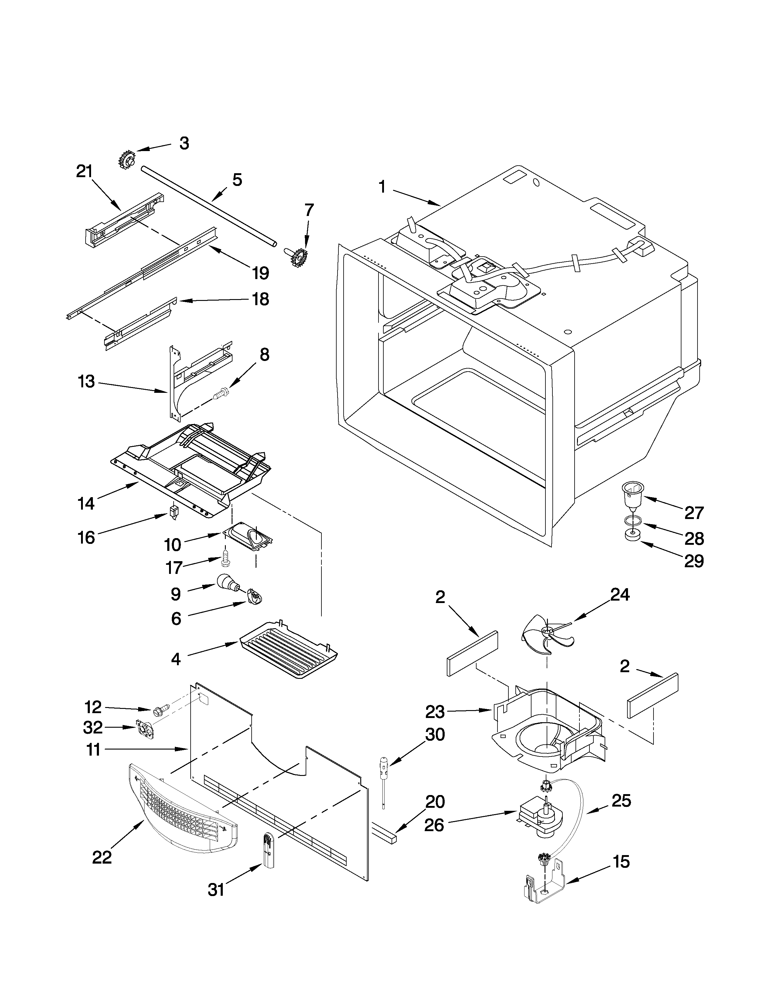 Freezer liner parts