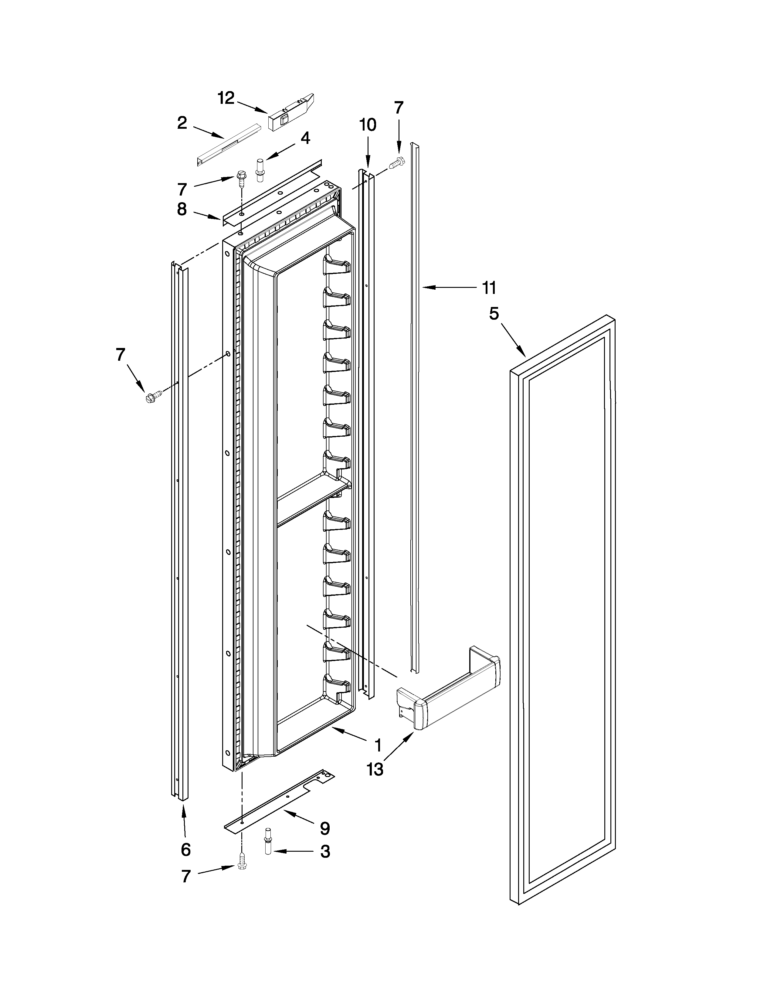 Freezer door parts