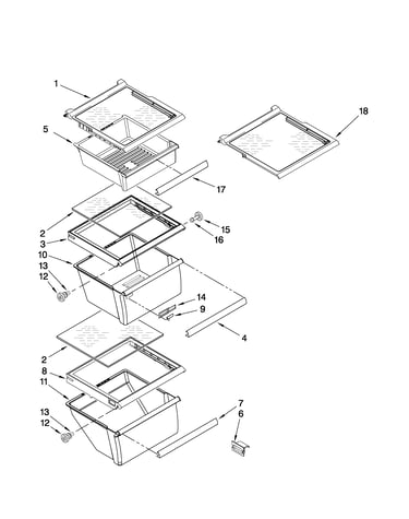 Refrigerator shelf parts