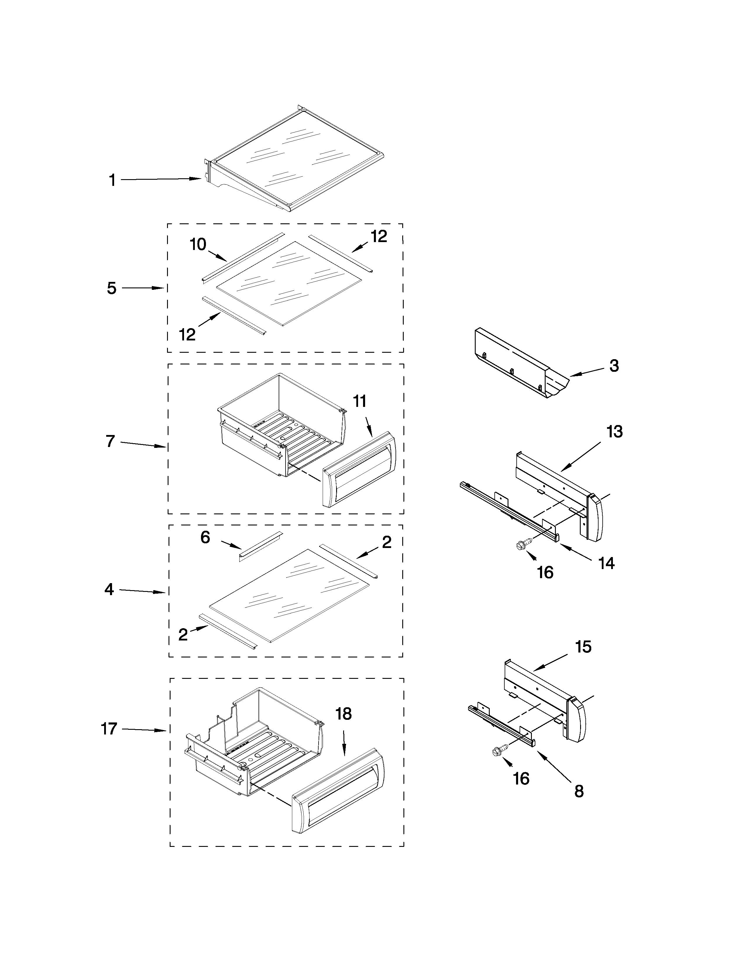 REFRIGERATOR SHELF PARTS