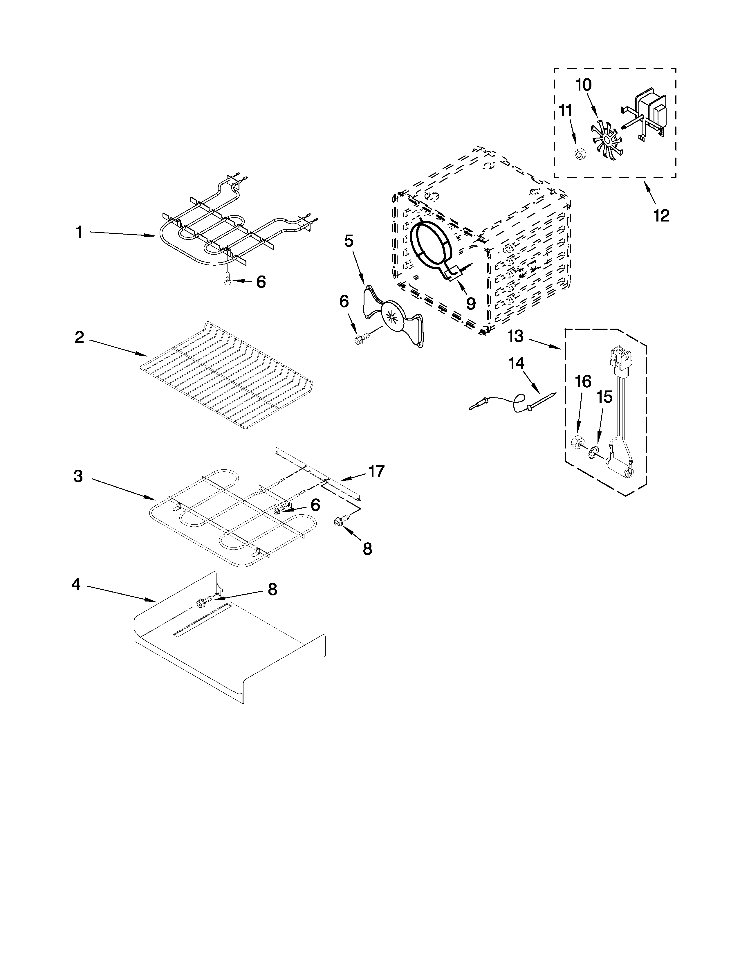 Internal oven parts
